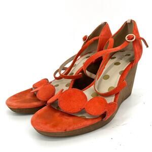 Boden Women's Bethany Bold Red Suede Wedge Sandals (EU42 - US 11.5)